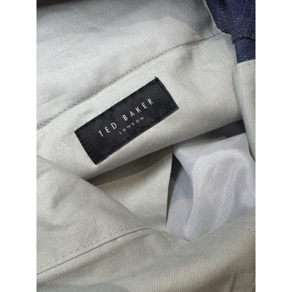 Ted Baker Modern Navy Mix Suit Trousers Pants 34R Wool /LINE - Picture 7 of 12